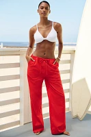 LSPACE Corey Linen Blend Mid-Rise Wide-Leg Pants
