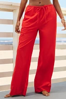 LSPACE Corey Linen Blend Mid-Rise Wide-Leg Pants