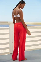 LSPACE Corey Linen Blend Mid-Rise Wide-Leg Pants