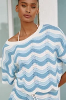 LSPACE Make Waves Short-Sleeve Cropped Top