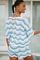 LSPACE Make Waves Short-Sleeve Cropped Top