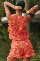 Tiare Hawaii Eclipse Linen Tie-Front Tank Top