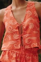 Tiare Hawaii Eclipse Linen Tie-Front Tank Top