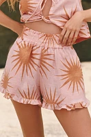 Tiare Hawaii Dixi Linen Pull-On Shorts