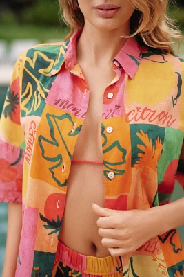 Beach Riot Naida Cotton Short-Sleeve Buttondown Shirt
