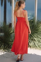 Beach Riot Valory Cotton-Linen Sleeveless Midi Dress