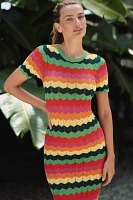 Beach Riot Emory Crochet Striped Fitted Maxi Dress