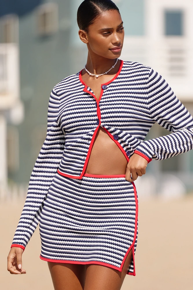 Beach Riot Eli Jacquard Striped Mini Skirt