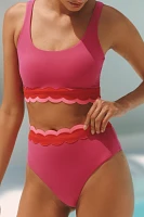 Beach Riot Harriet Scallop High-Waisted Bikini Bottoms