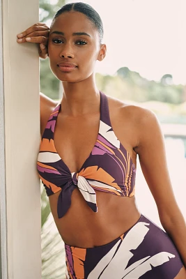 Celandine Tie-Front Triangle Bikini Top