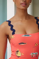 Celandine Nautical Print One-Piece Swimsuit