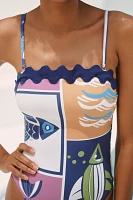 Celandine Graphic Scallop One-Piece Swimsuit