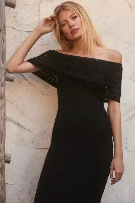 Peixoto Avril Off-The-Shoulder Knit Midi Dress