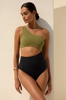 JETS Versa Rib One-Shoulder One-Piece Swimsuit