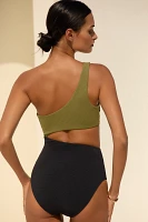 JETS Versa Rib One-Shoulder One-Piece Swimsuit