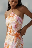 Seafolly La Mer Halter Linen Maxi Dress