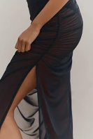 JETS Jetset Lure Ruched Sheer Mesh Midi Dress
