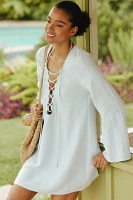 JETS Zarla Tie-Front Linen Blend Cover-Up Dress