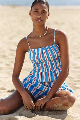 Solid & Striped Delta Linen-Blend Square-Neck Top