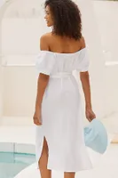 Eberjey Harper Linen Off-The-Shoulder Dress