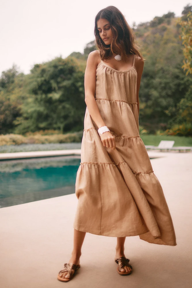 Eberjey Kesia Tiered Linen Dress