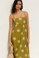 Citrine Swim Posey Sleeveless Linen Midi Dress