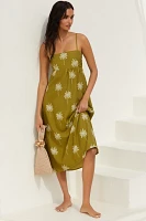 Citrine Swim Posey Sleeveless Linen Midi Dress