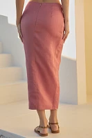 Azulu Sango Linen Midi Skirt