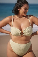 Montce Plus Avocado Floral Tori Ties Bandeau Bikini Top