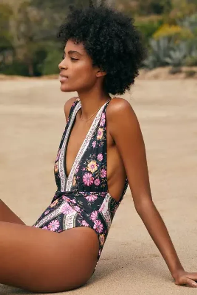 Maeve Strappy Ruched One-Piece Swimsuit