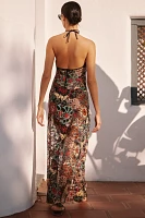 Agua Bendita Halter Maxi Dress