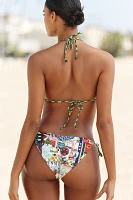 Agua Bendita Lolita Embroidered Tie Bikini Top
