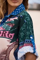 Agua Bendita x Anthropologie Chrissy Short-Sleeve Buttondown Shirt