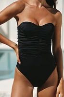 Andie Swim Pana Strapless Ruched One-Piece Swimsuit