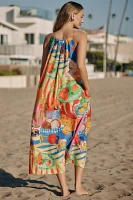 Farm Rio Summer Picnic Sleeveless V-Neck Midi Dress
