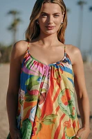 Farm Rio Summer Picnic Sleeveless V-Neck Midi Dress