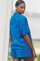 Farm Rio River Nature Tie-Front Towel Shirt