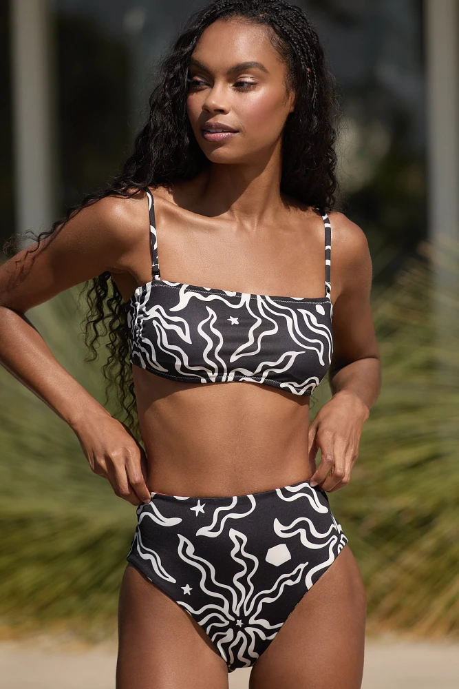 Sanctuary High-Waist Reversible Bikini Bottoms