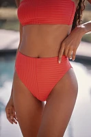 Sanctuary Ribbed High-Waisted Bikini Bottoms