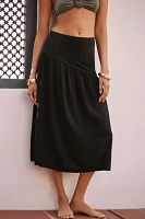 Sanctuary Asymmetrical Drop-Waist Midi Skirt