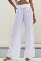 PQ Swim Water Lily Linen Wide-Leg Pants