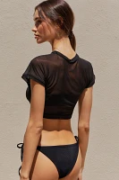 Good American Sheer Mesh Crop Top