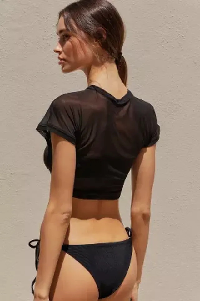 Good American Sheer Mesh Crop Top