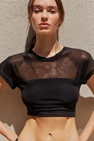 Good American Sheer Mesh Crop Top