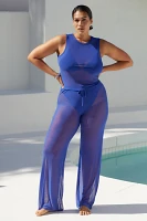 Good American Wide-Leg Mesh Cover-Up Pants