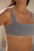 Good American Gingham Square-Neck Bikini Top