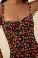 Good American Cherries Square-Neck One-Piece Swimsuit