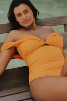 Eloquii Plus Off-The-Shoulder One-Piece Swimsuit
