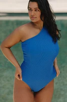 Eloquii Plus One-Shoulder Twist-Back One-Piece Swimsuit
