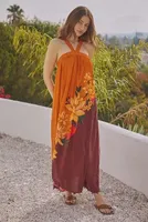 Farm Rio Halter Maxi Cover-Up Dress